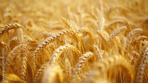 Obraz Golden wheat field, ripening, sunlit, shallow depth of field