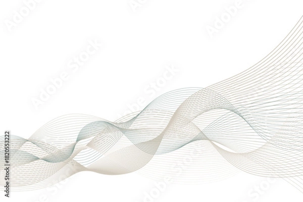 Fototapeta 淡い色の波形ライン2　アブストラクト背景07