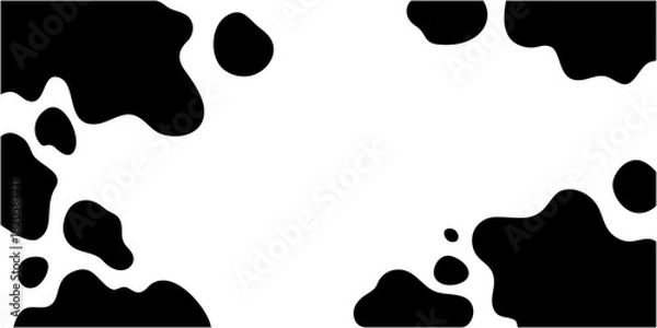 Obraz シンプルな黒い牛柄のフレーム