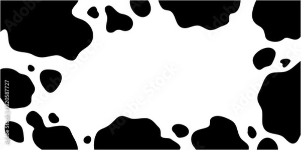 Obraz 黒い牛柄のシンプルなフレーム