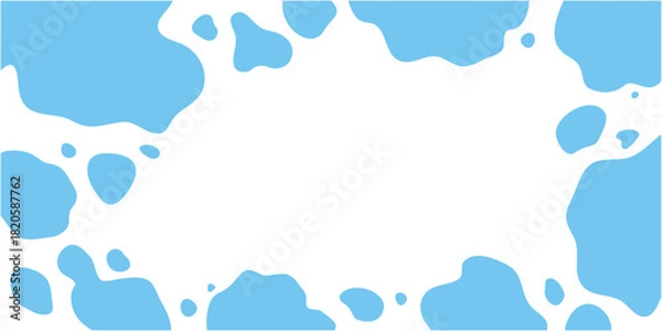 Obraz 水色の牛柄フレーム