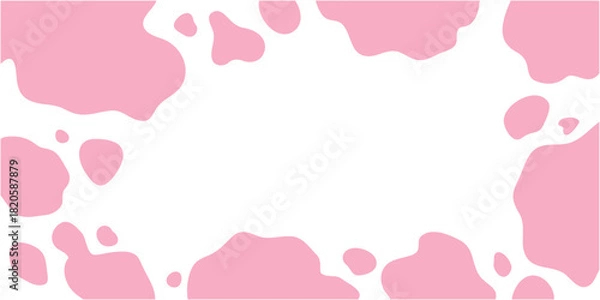 Obraz ピンクの牛柄フレーム