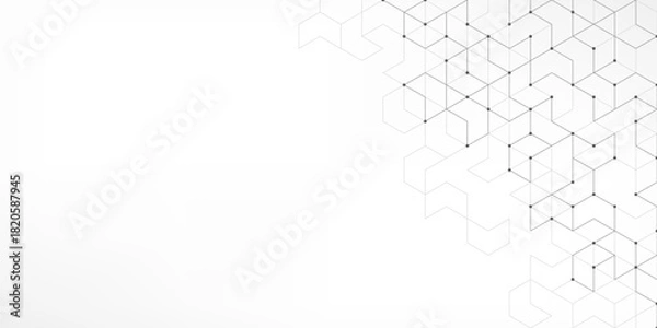 Obraz Abstract vector background with simple geometric figures and dots. Graphic design element and polygonal shape pattern