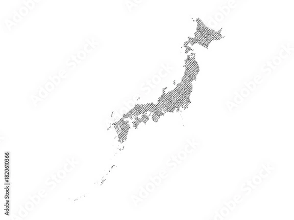 Fototapeta Japan map hand drawn Sketch background vector, Japan freehand Sketch map, vintage hand drawn map.
