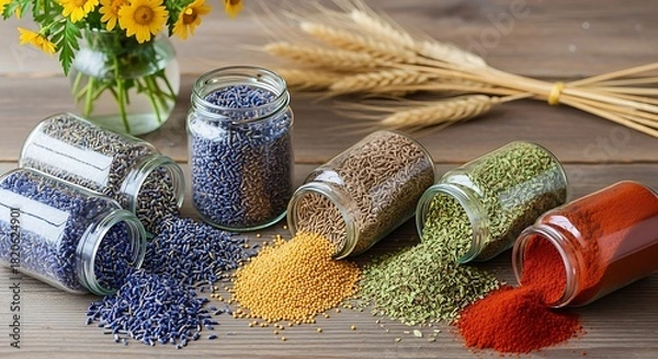 Obraz Dried culinary ingredient mix