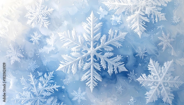Obraz 雪の結晶の背景素材