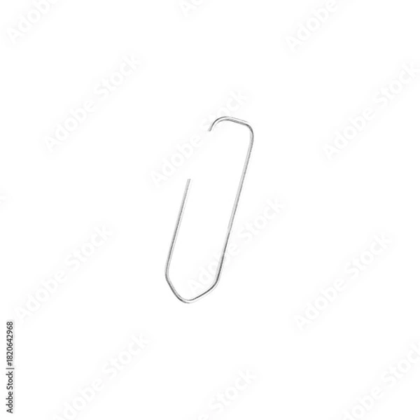 Fototapeta White Silver Paperclip - Modern Angular Glossy Isolated