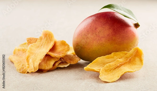Obraz Mango slices dehydrated in closeup