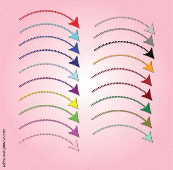 Obraz Colorful multicolor dash arrows icon vector illustration

