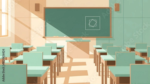 Fototapeta Artistic Classroom Design for Education Back to School Collection with Bright Background Concepts