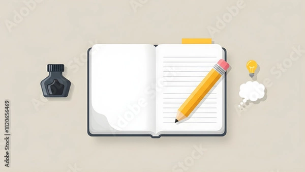 Fototapeta Creative design education with a bright artistic concept and a checkered background, suitable for back to school business or abstract themes