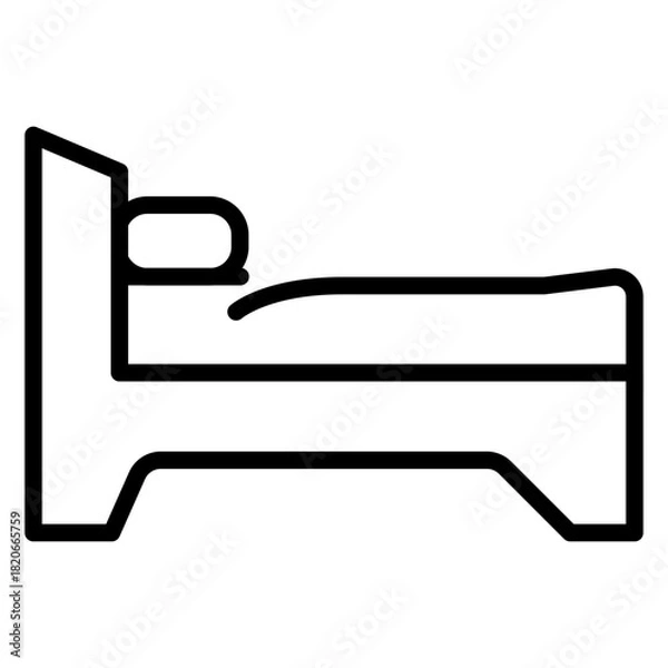 Fototapeta Bed vector line icon design