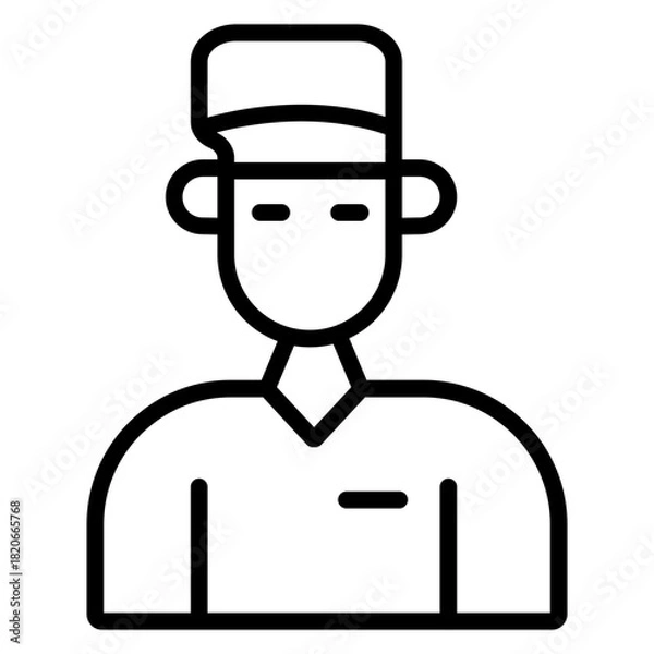 Fototapeta Bellboy vector line icon design