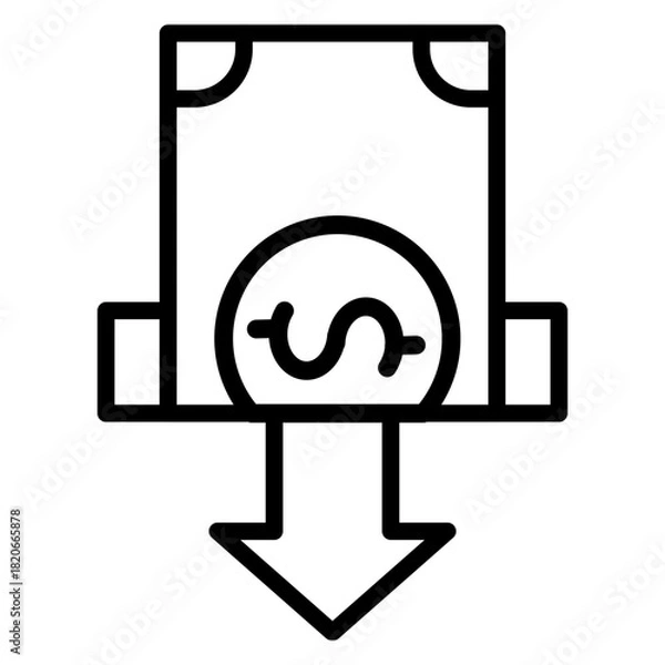 Obraz Deposit vector line icon design
