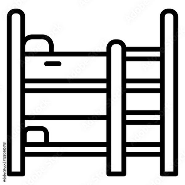 Fototapeta Dormitory vector line icon design