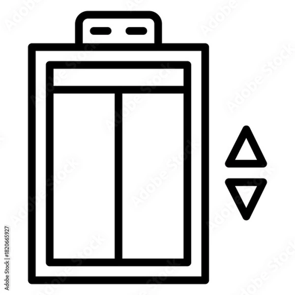 Fototapeta Elevator vector line icon design