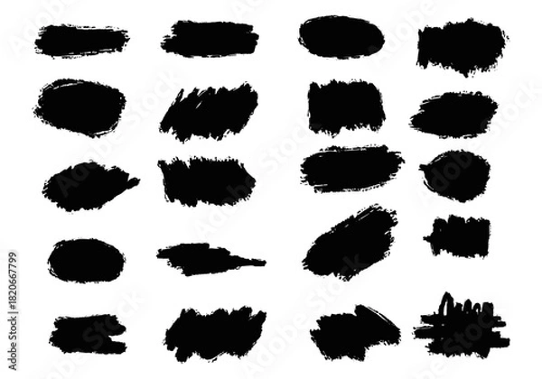 Obraz Set of different hand drawn vector strokes.