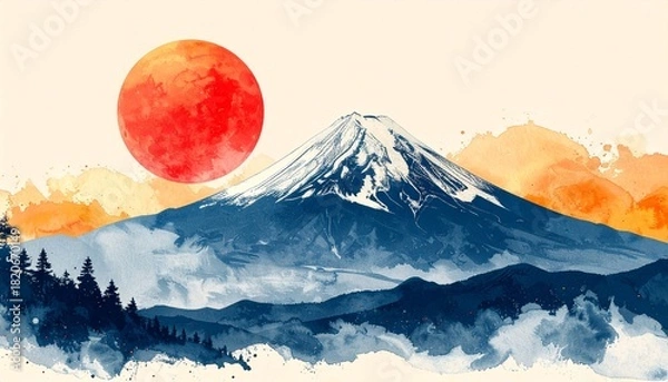 Obraz 雄大な富士山の風景画