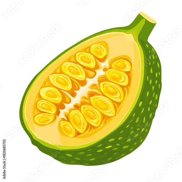 Fototapeta Icon set, Minimalistic 2D flat icon sliced_jackfruit isolated on a white background, an element in vector and EPS format