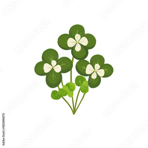 Fototapeta Minimalistic 2D icon featuring a green_watercress isolated on a white background, an element in vector and EPS format, Icon clipart set
