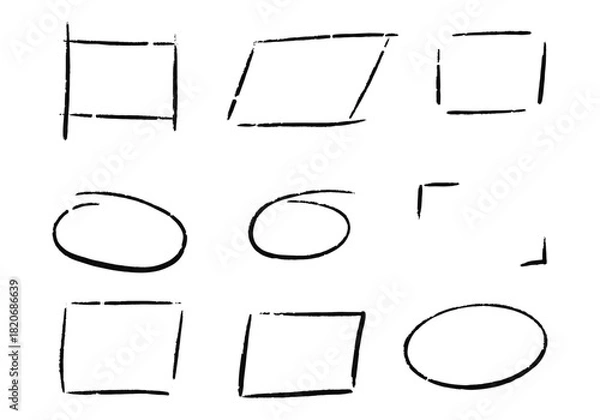 Obraz Set of hand drawn vector frames.