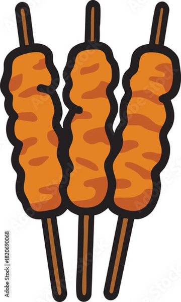 Obraz Grilled meat skewers on sticks