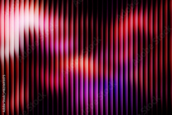 Obraz Abstract neon vertical lines background with vibrant red and purple gradient stripes, glowing light effects and modern futuristic texture for digital design and wallpaper