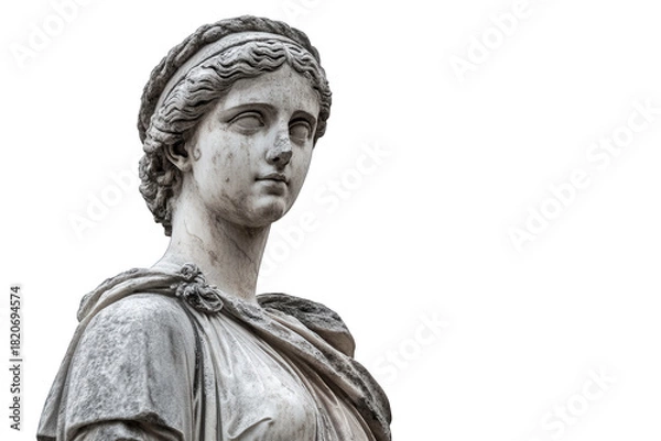 Obraz Timeless marble statue of a woman isolated on transparent background, exuding grace and elegance, a testament to classical artistry and enduring beauty