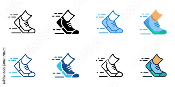 Fototapeta Marathon icon set multiple style collection 
