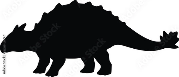 Obraz Ankylosaurus silhouette, representing paleontology and the Cretaceous period