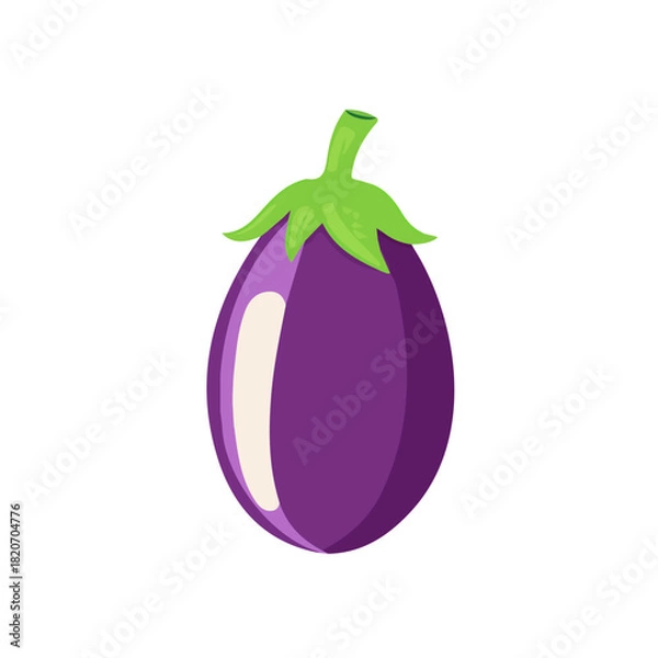 Fototapeta An Imaginary 2D flat icon_whole_eggplant, modern element in vector and EPS format_clean vector_isolated on a white background