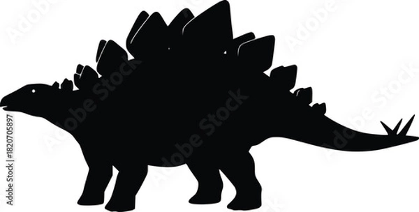 Obraz Stegosaurus silhouette, representing paleontology and the Jurassic period.