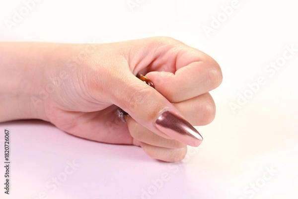 Obraz ネイルをした女性のジャンケン　グー