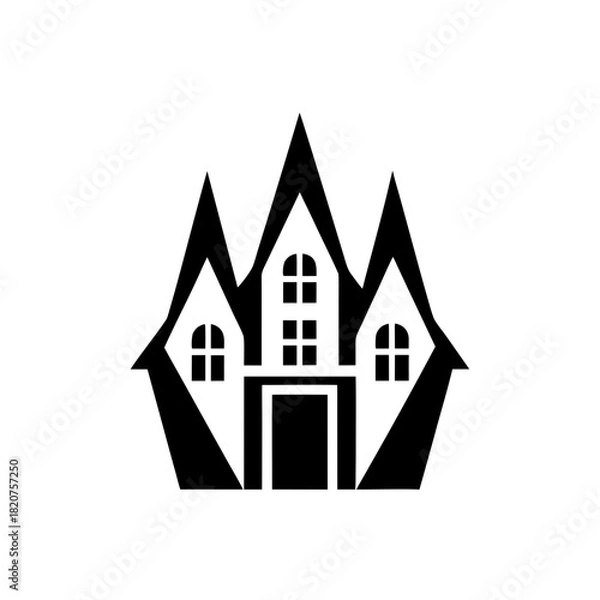 Fototapeta A black silhouette of a dog s head profile with its tongue sticking out isolated on transparent background