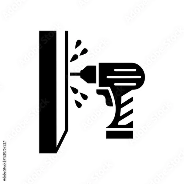 Fototapeta A detailed silhouette of a black cat with pointed ears and a long tail isolated on transparent background