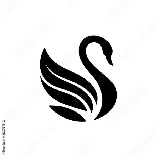 Fototapeta A detailed black silhouette of a majestic stag with large antlers isolated on a transparent background showcasing its powerful form and wild nature isolated on transparent background