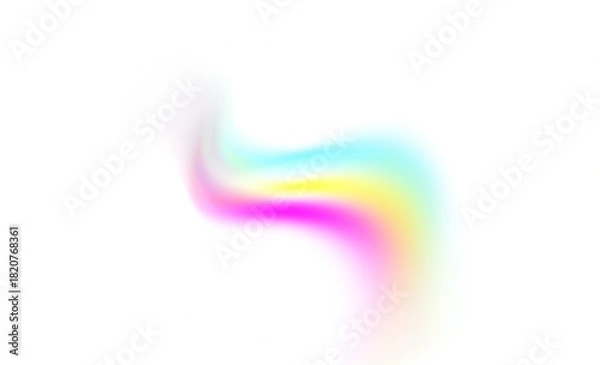 Fototapeta Trendy Pink yellow blue smooth gradient shape isolated on transparent background. 
