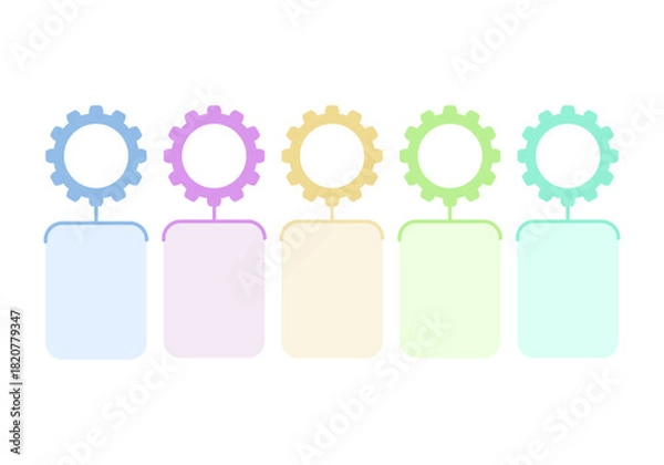 Obraz 5 steps infographics template for presentation. Vector illustration.