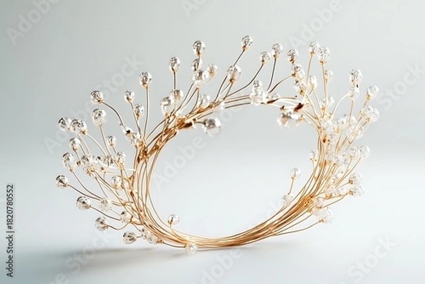 Obraz A high-tech holiday crown made of polished metal with subtle glowing lights.