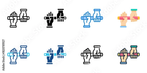 Obraz Relay Race icon set multiple style collection 
