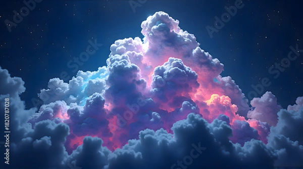 Fototapeta Dramatic Pink and Purple Cumulus Clouds