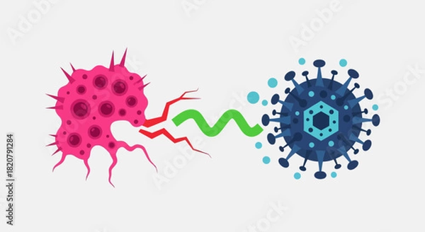 Fototapeta Illustration of Immune System Fighting a Virus, Showing Biology and Protection