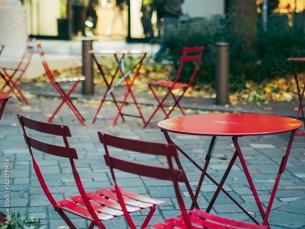 Obraz Outdoor cafe tables