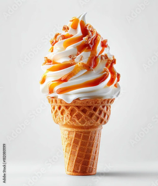 Fototapeta Ice cream cone isolated on white