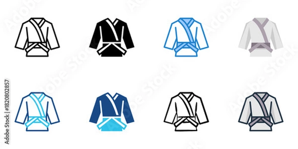 Obraz Judo Gi icon set multiple style collection 
