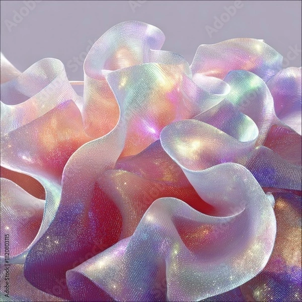 Obraz Iridescent folds, soft fabric with luminous shimmer