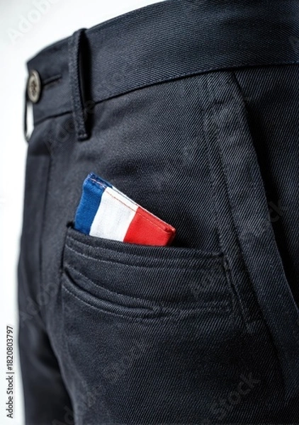 Obraz Navy pants w/ blue, white, red pocket square