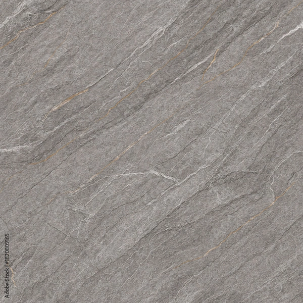 Fototapeta Grey marble texture background with golden veins. Luxury abstract dark stone surface pattern. Natural slate rock wall or floor tile for interior design and architectural material.