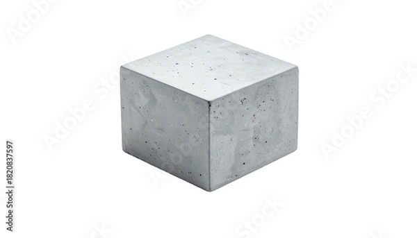 Fototapeta Isolated gray cube on a black background, highlighting geometric simplicity