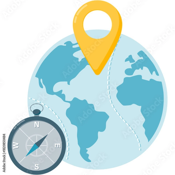 Obraz Globe with Location Pin